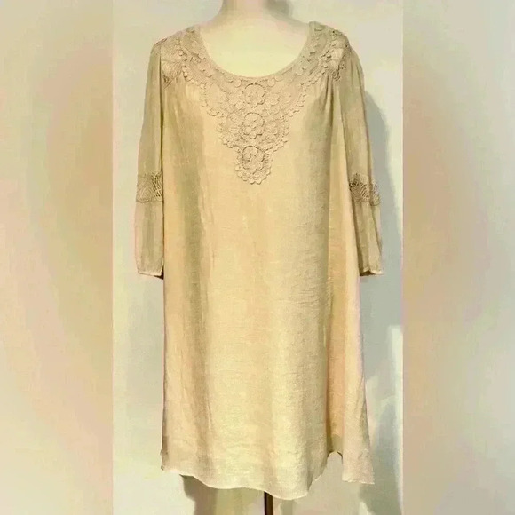 Indigo Rose Light Beige Dress Size 1X - Picture 1 of 3